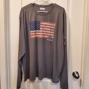 Columbia XXL American Flag Fishing/Outdoor Performance Shirt